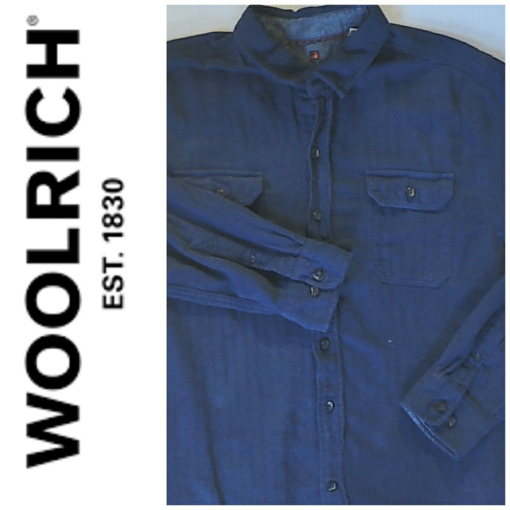 NYE SALE - Woolrich Blue Button Down Shirt SZ XL